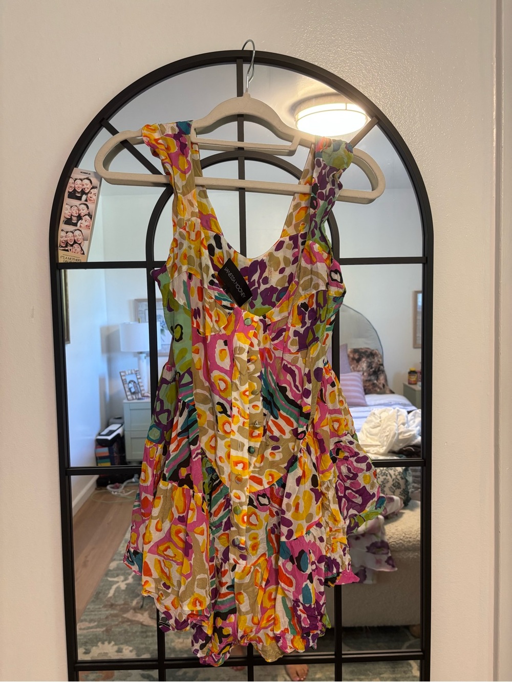 Vanessa Mooney Multicolor Abstract Print Mini Dress